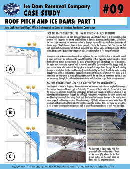 Roof Pitch and Ice Dams: Part 1