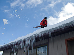 Roof Snow Shoveling - Ice Dam